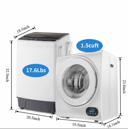 Compact Smart Washer & Dryer Set (Shipped Separately) — Quiet & Space-Saving