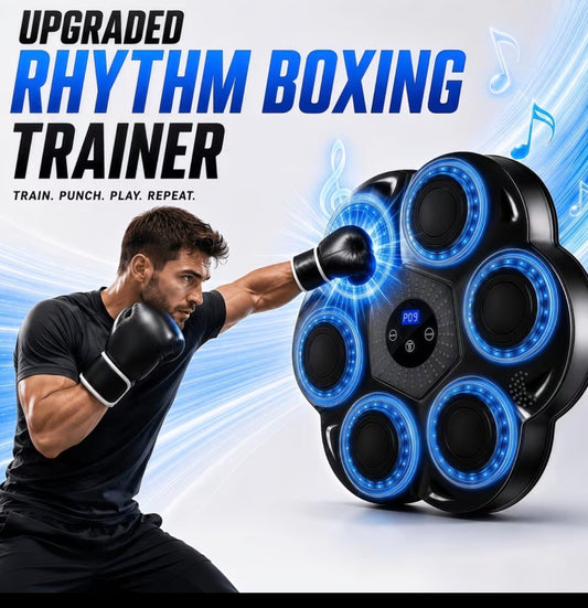 Smart Music Boxing Machine with Gloves - Wall-Mounted Electronic Rhythm Punch Trainer