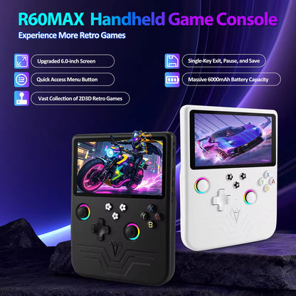 Black Retro Handheld Game Console. RGB Light Replaceable Arcade Joystick Portable WIFI
Hand Held Gaming Player.