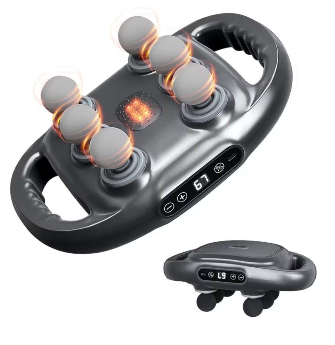 Handheld Tapping Massage Gun, 6-head Deep Tissue Massager, Multi-head Vibration Massager.