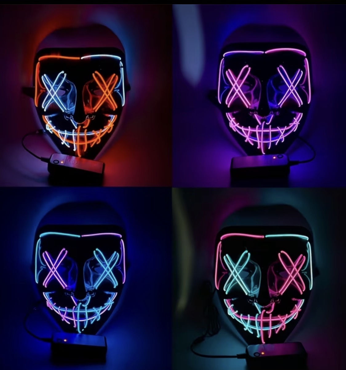 Light Up LED Purge Mask with 3 Lighting Modes