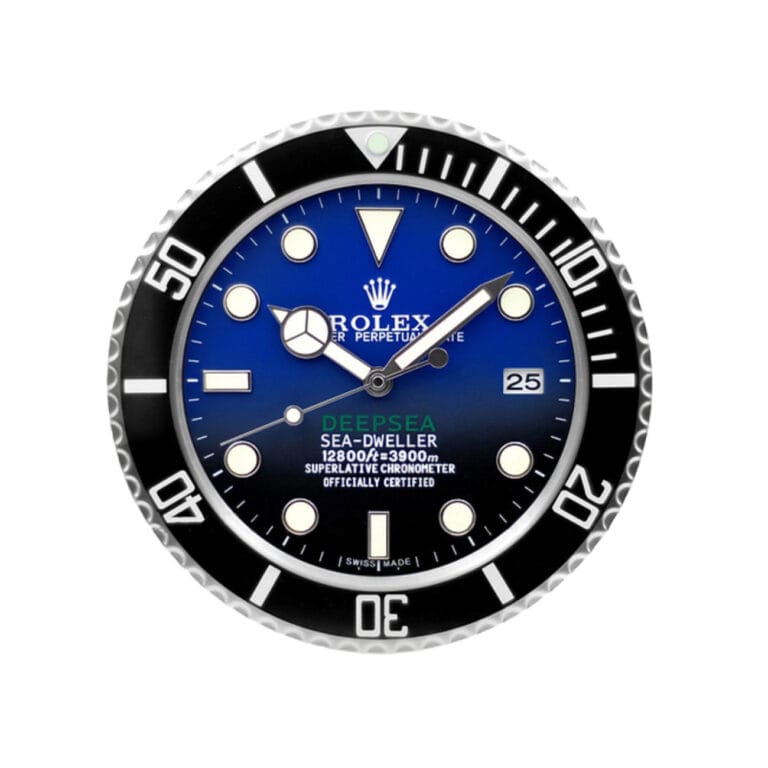Submariner Style Black Dial Wall Clock | Silent Sweep Quartz Timepiece