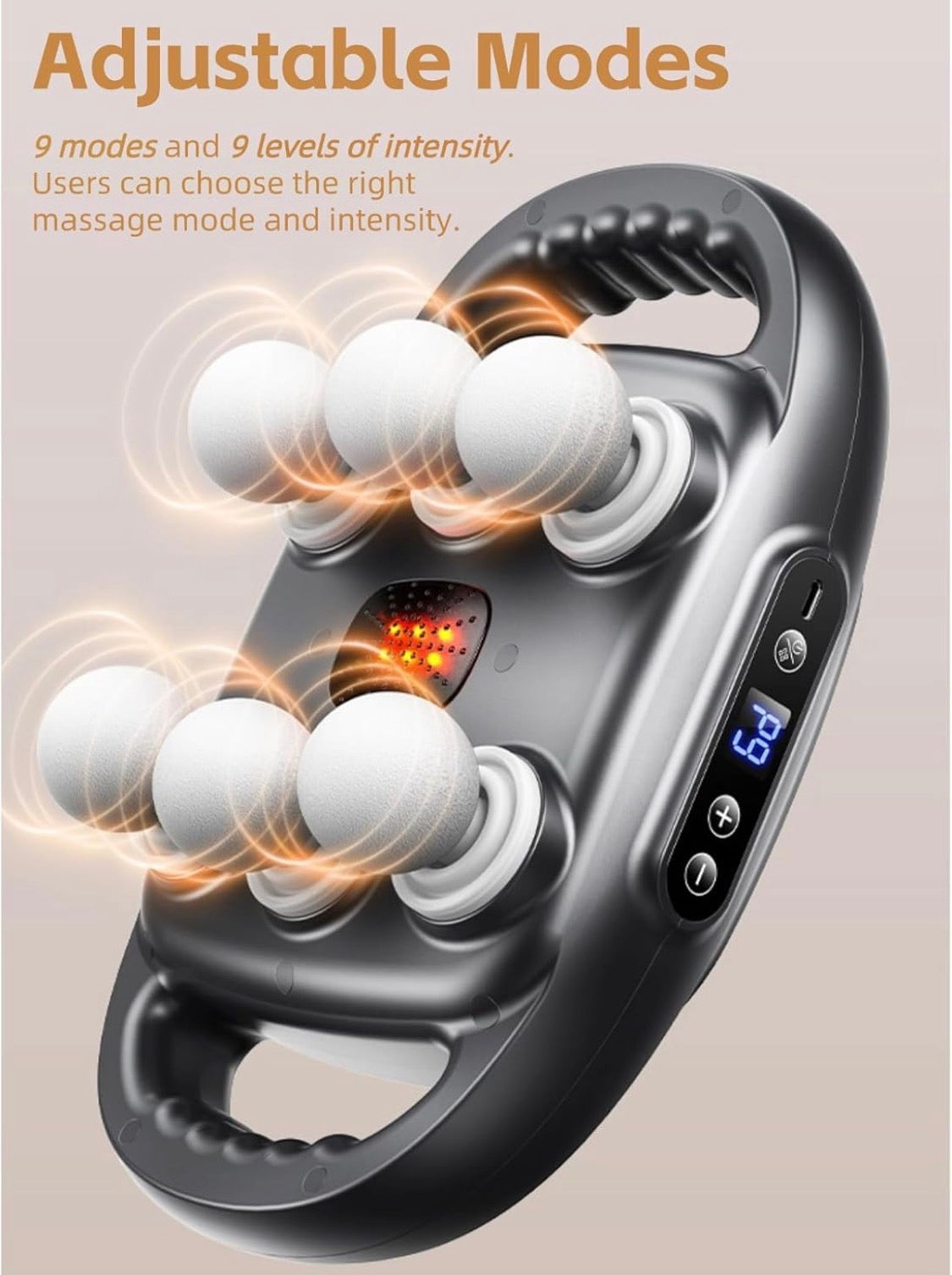 Handheld Tapping Massage Gun, 6-head Deep Tissue Massager, Multi-head Vibration Massager.