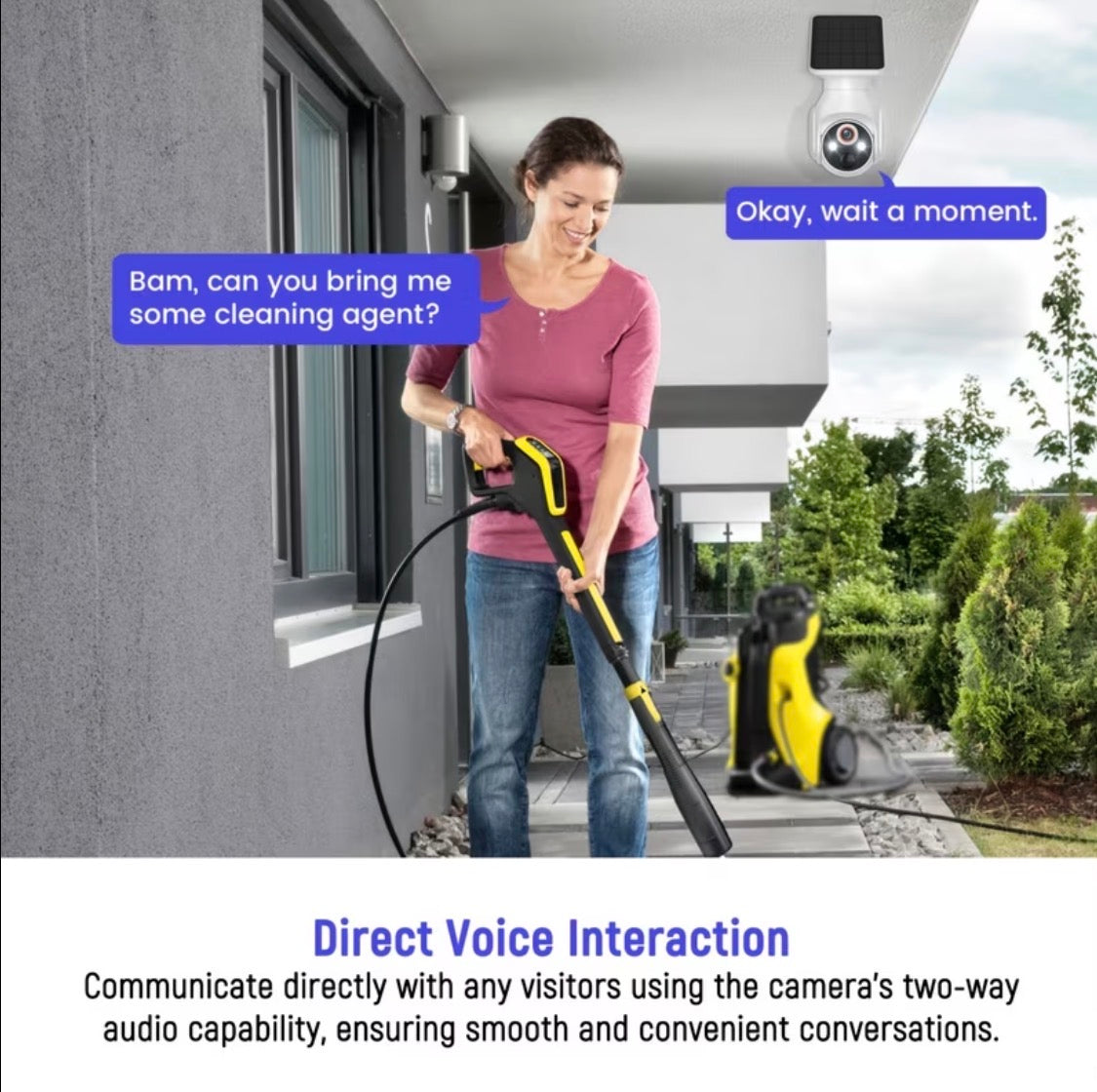 1080P Solar Security Cameras Wireless Outdoor, 360° View Pan/Tilt, 2.4Ghz WiFi Outside, Color Night Vision, Real-Time Alerts, Cloud Storage, 2-Way Audio