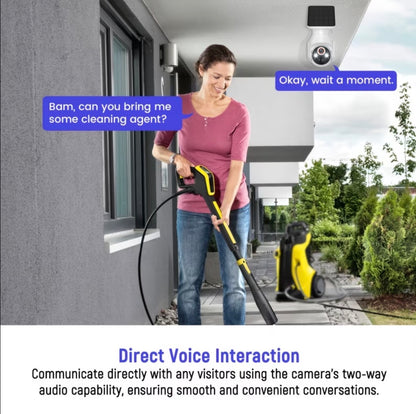 1080P Solar Security Cameras Wireless Outdoor, 360° View Pan/Tilt, 2.4Ghz WiFi Outside, Color Night Vision, Real-Time Alerts, Cloud Storage, 2-Way Audio
