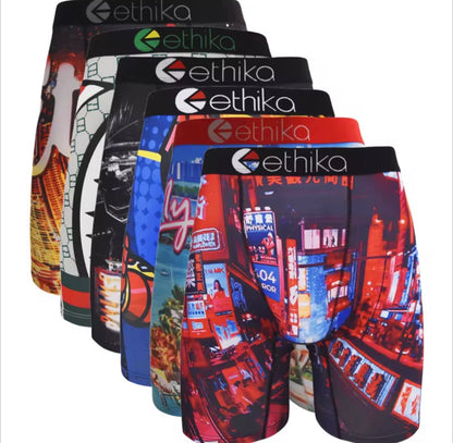 4 Random ETHIKA Men's Boxer Briefs.