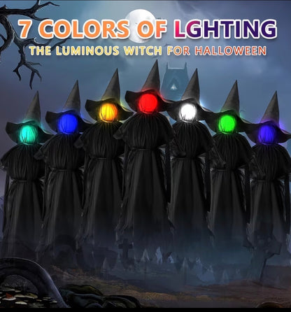 3-Pack Sound-Activated Holding Hands Halloween Witches - Outdoor Yard Decor