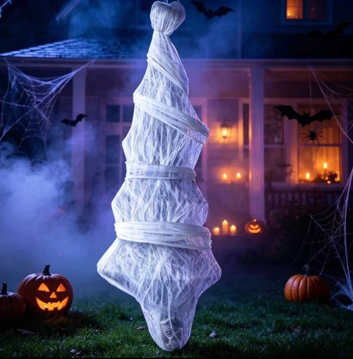 72" Life-Size Hanging Chrysalis Corpse Halloween Prop - Outdoor Yard Decor