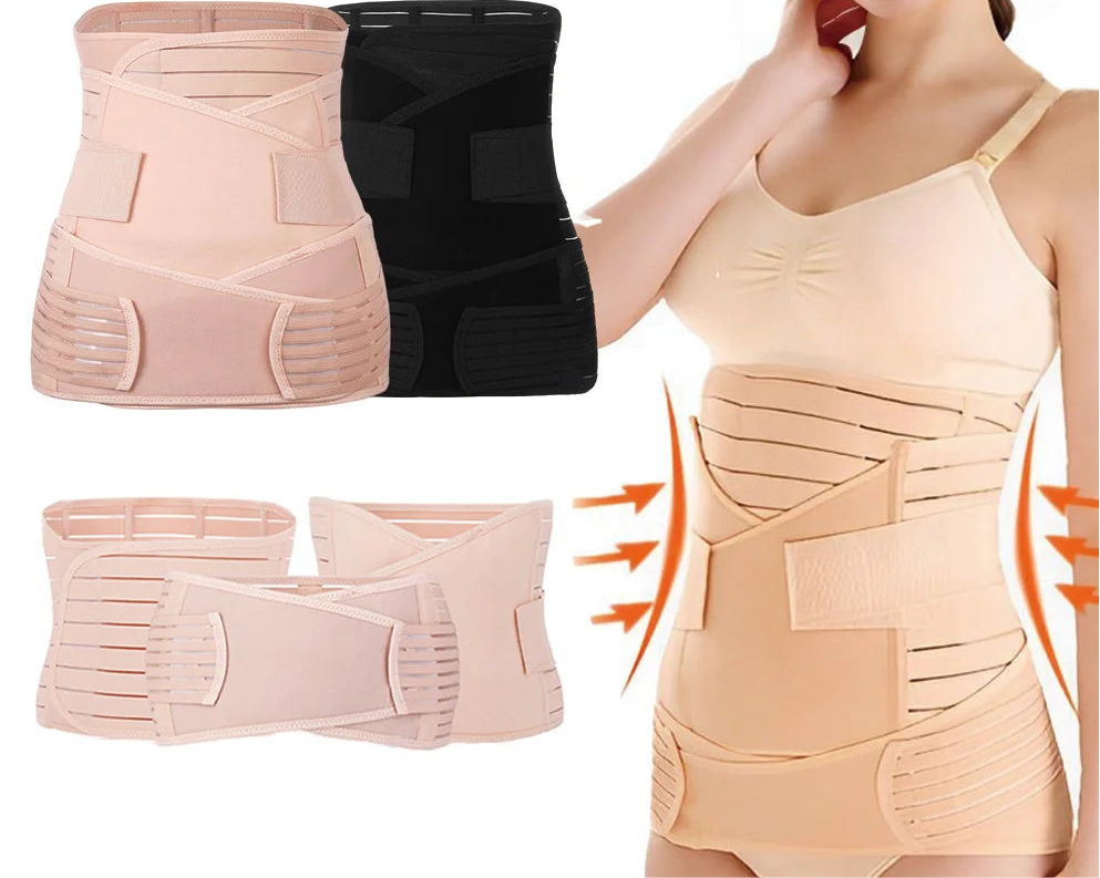 3 in 1 Corset Postpartum Belly Band Waist Trainer Recovery Bandage Strap Body Shaper