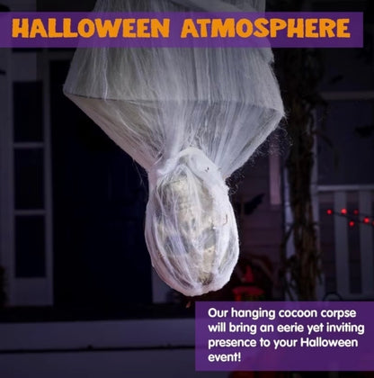 72" Life-Size Hanging Chrysalis Corpse Halloween Prop - Outdoor Yard Decor