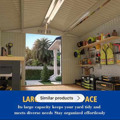 10x8ft Metal Outdoor Storage Shed - Waterproof, Lockable Door & Air Vent