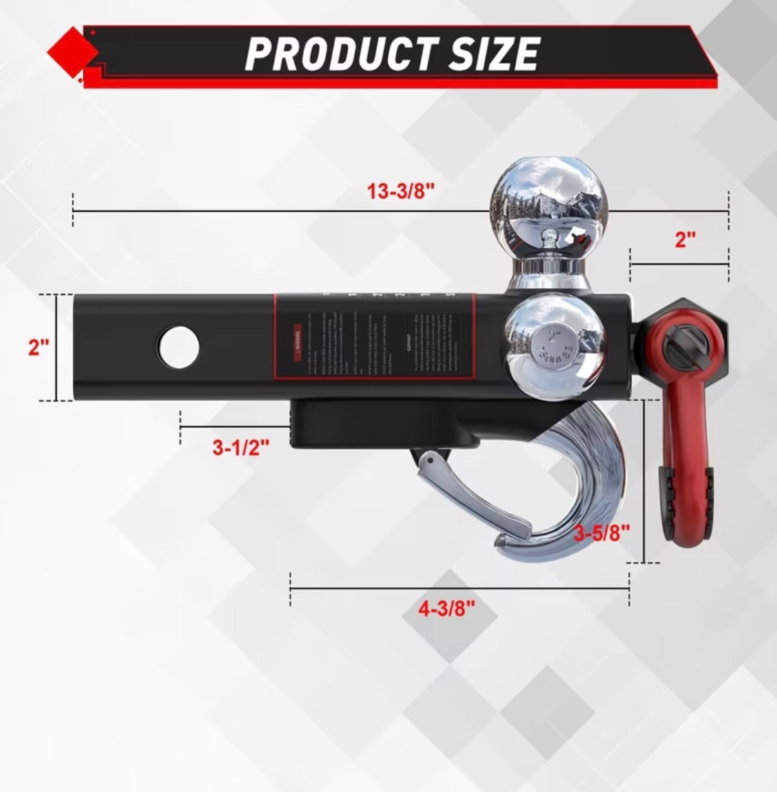 Triple Ball Mount Trailer Hitch - 11,500 lbs GTW