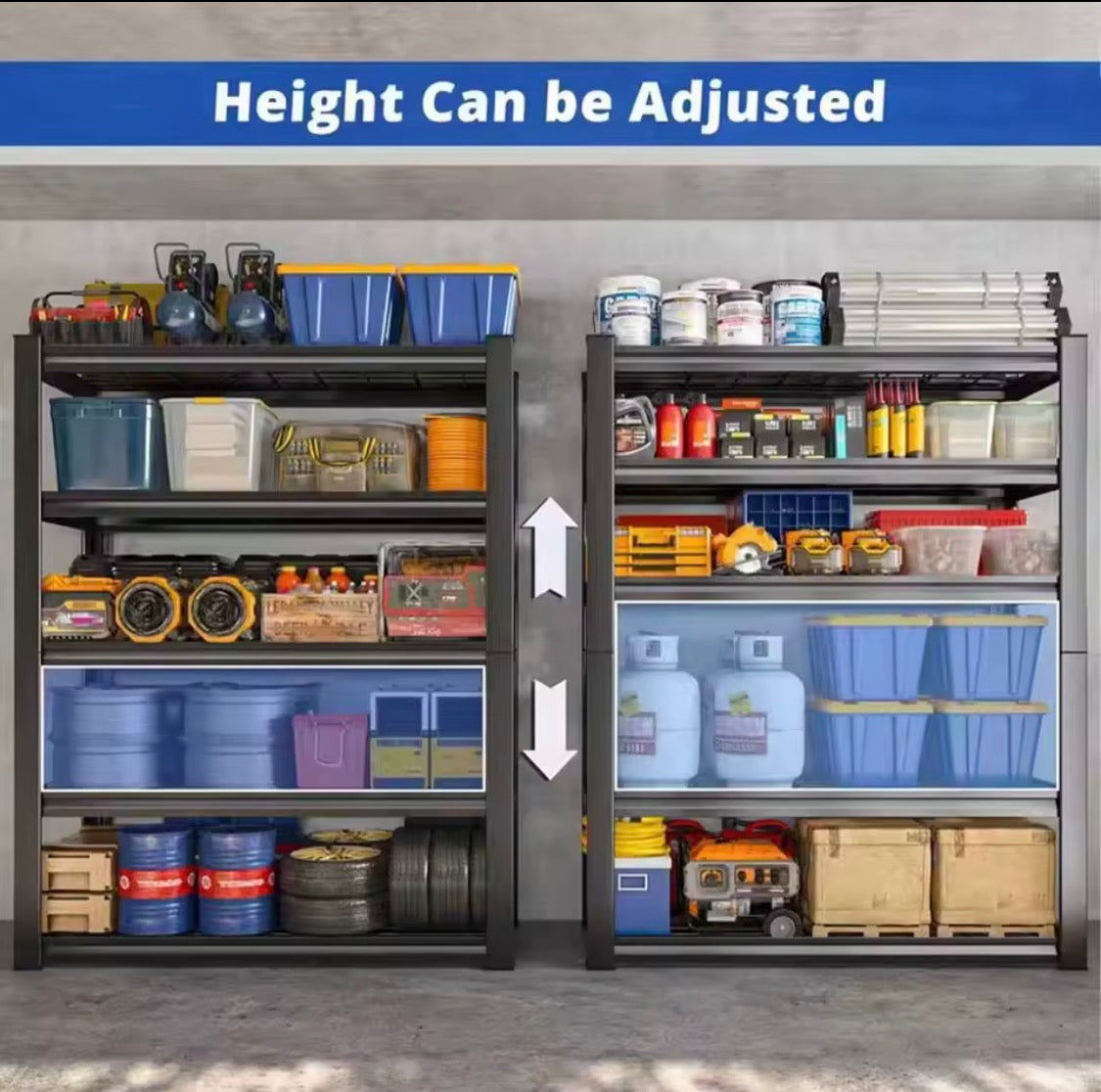 72" Adjustable Metal Double Layer Column Shelving, Commercial Grade Utility Rack for Warehouse, Basement, Kitchen