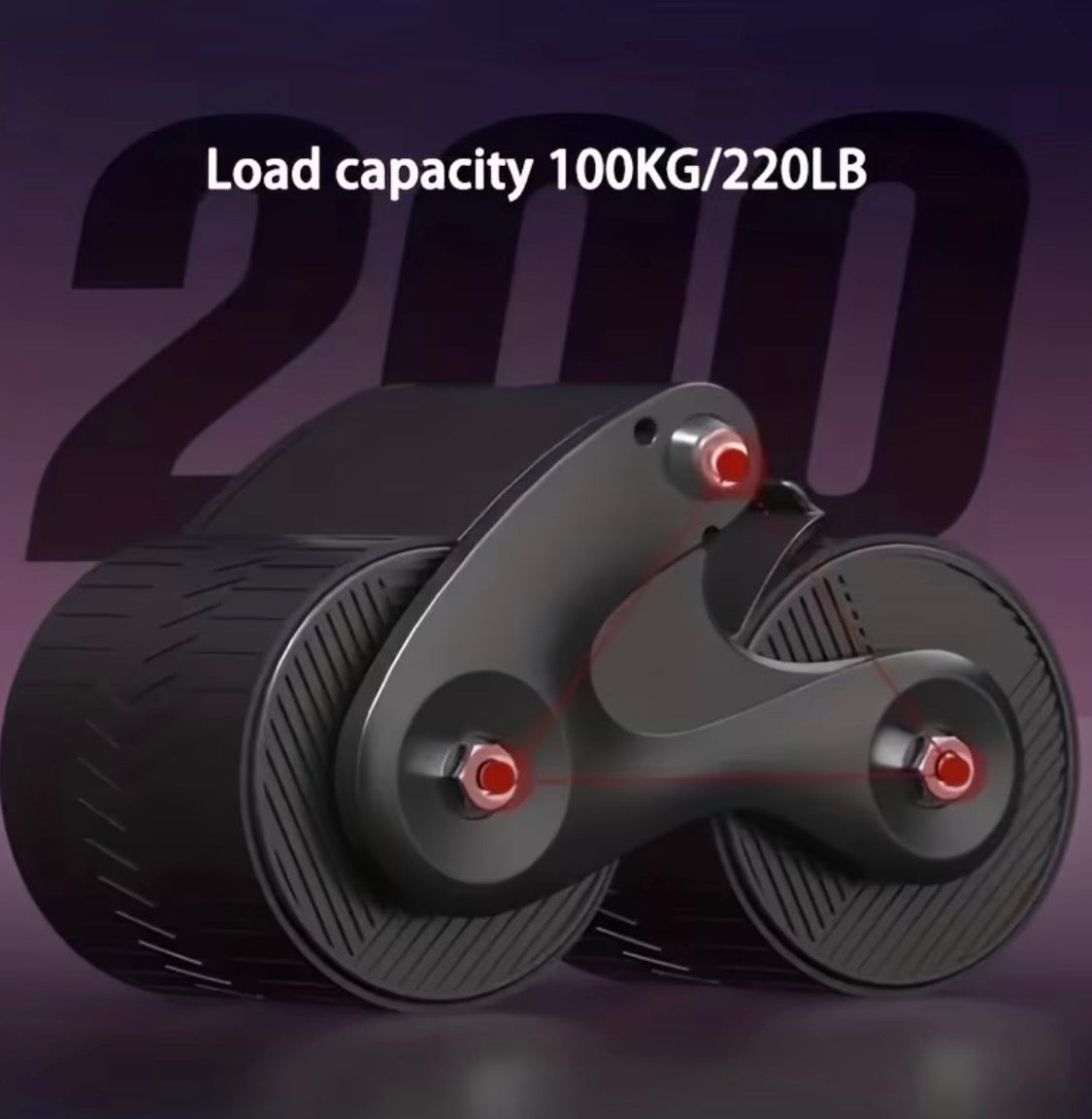Automatic Rebound Ab Roller Wheel with 4 Elbow Supports & Timer – 4-Wheel Core Trainer & Plank Workout Abdominal Roller