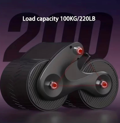 Automatic Rebound Ab Roller Wheel with 4 Elbow Supports & Timer – 4-Wheel Core Trainer & Plank Workout Abdominal Roller