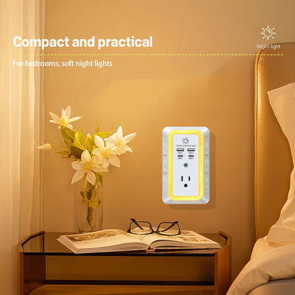 Hot Selling USB Wall Charger Surge Protector 7
Outlet Extender US Plug Power Strip Wall Tap Wall
Adapter USB C With 4 USB Ports