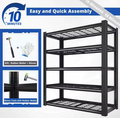 72" Adjustable Metal Double Layer Column Shelving, Commercial Grade Utility Rack for Warehouse, Basement, Kitchen