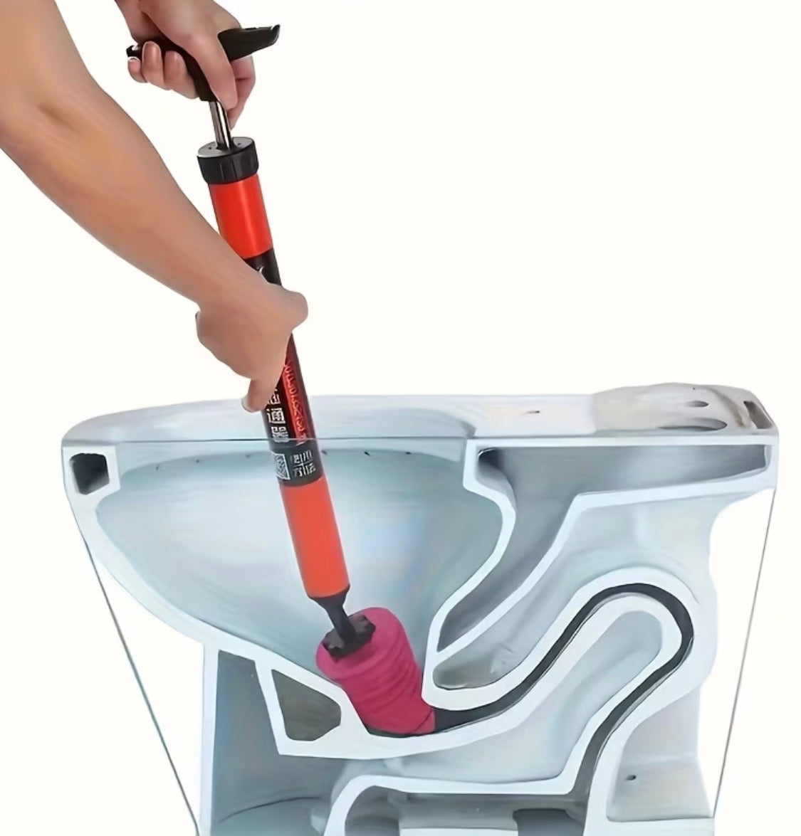 Heavy-Duty Air Pressure Toilet Plunger