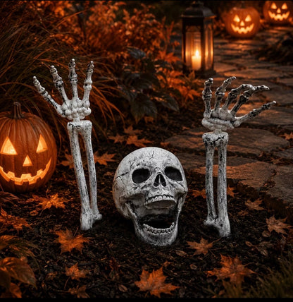 Halloween Skull Garden Ground Signs - Spooky Patio & Walkway Yard Decor