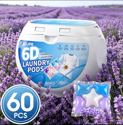 6-in-1 Concentrated Laundry Detergent Pods | Deep Clean & Stain Remover.