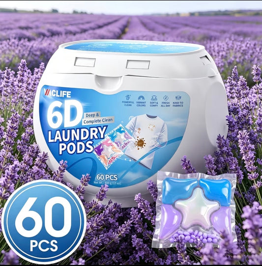 6-in-1 Concentrated Laundry Detergent Pods | Deep Clean & Stain Remover.