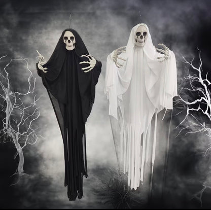Halloween Large Black And White Scary Hanging Ghost