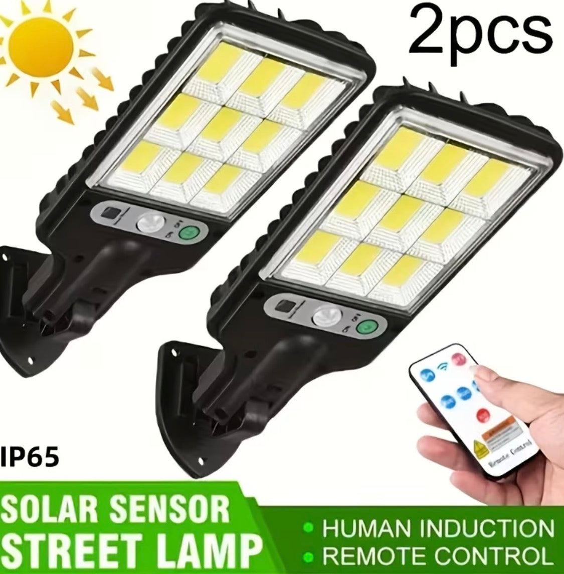 2-4 Pack Solar-Powered Street Lights, 3-Mode LED Outdoor Security Spotlights for Garden & Porch