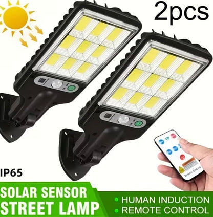 2-4 Pack Solar-Powered Street Lights, 3-Mode LED Outdoor Security Spotlights for Garden & Porch