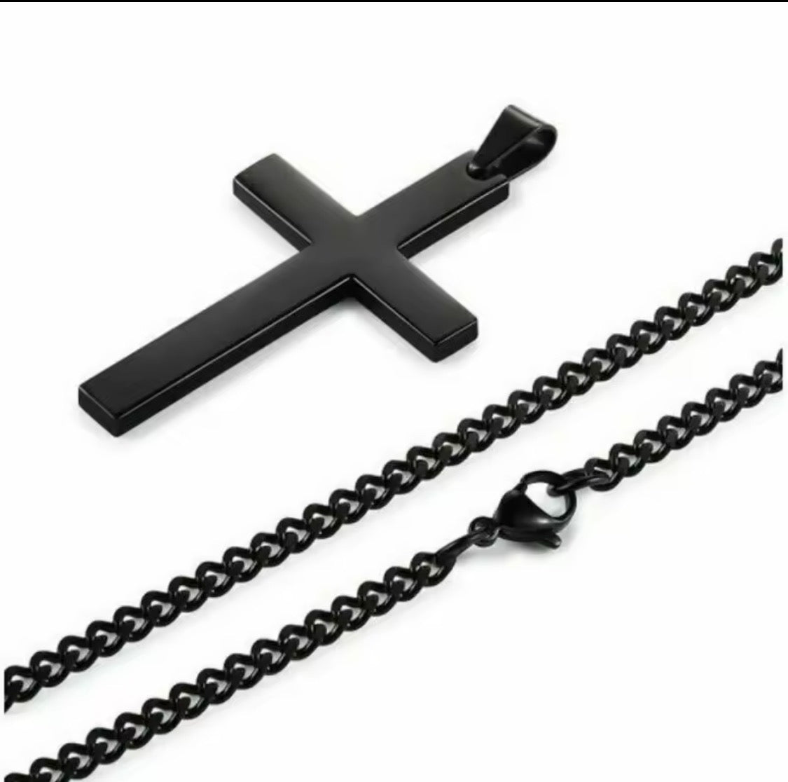 Religion Christian Simple Necklace for Women and Men Cross Pendant Chain.