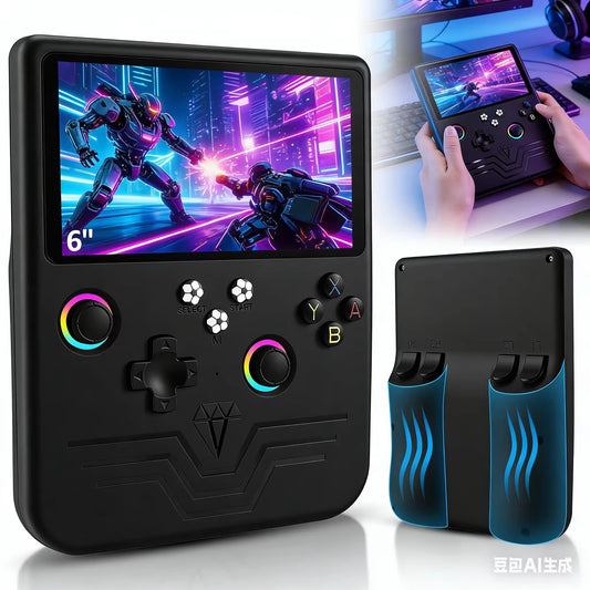 Retro Handheld Game Console. RGB Light Replaceable Arcade Joystick Portable WiFi Handheld Gaming Console.
