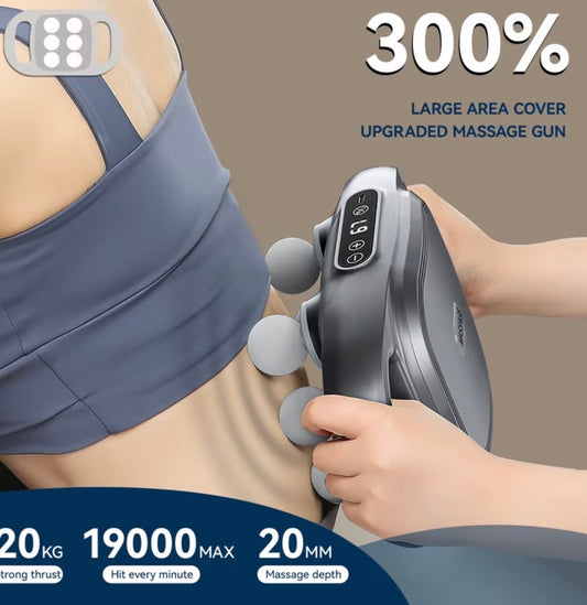Handheld Tapping Massage Gun, 6-head Deep Tissue Massager, Multi-head Vibration Massager.