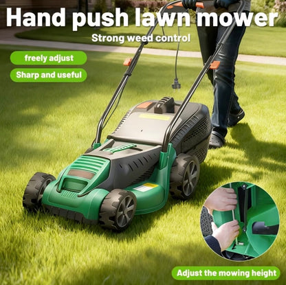 Corded Electric Lawn Mower, 3-Speed Height Adjustment 7.93gal Grass Box.