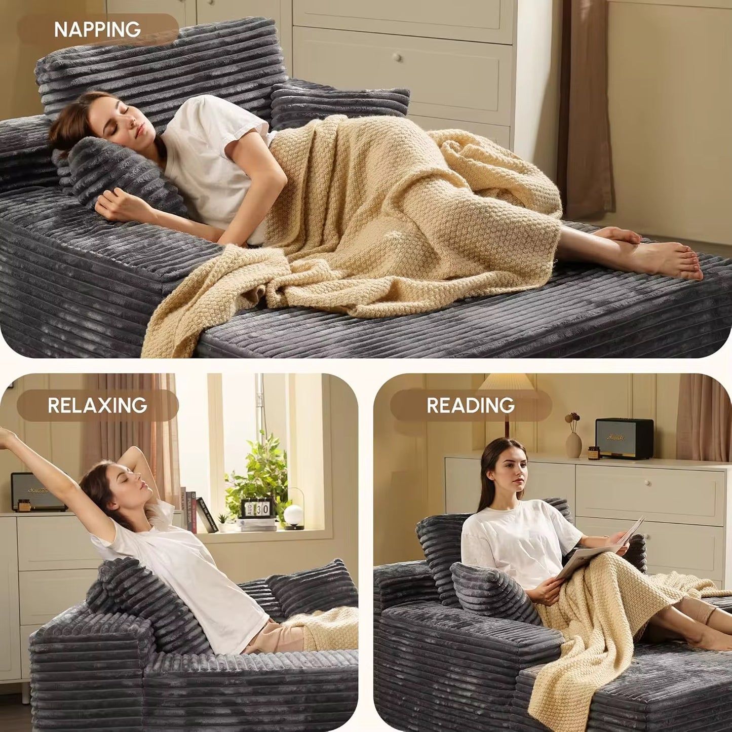 Lazy floor sofa Vacuum Compression One-piece Formed High-density Full Sponge Sofa for Living Room