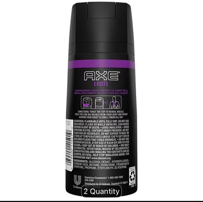 AXE Body Spray Deodorant Multipack (150ml, 6 Pack) – Excite & Dark Temptation 48H Freshness