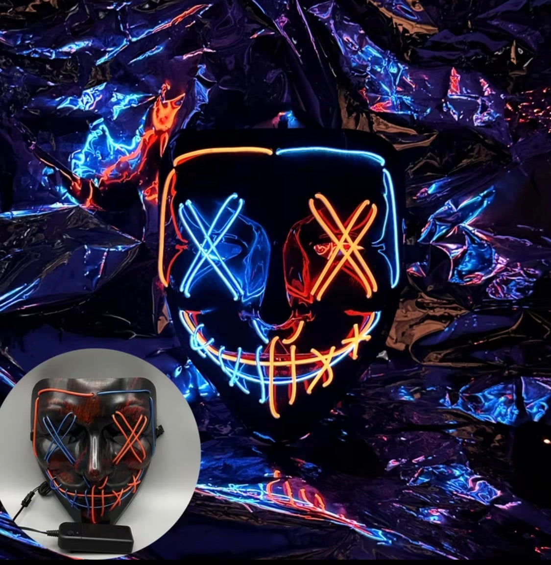Light Up LED Purge Mask with 3 Lighting Modes