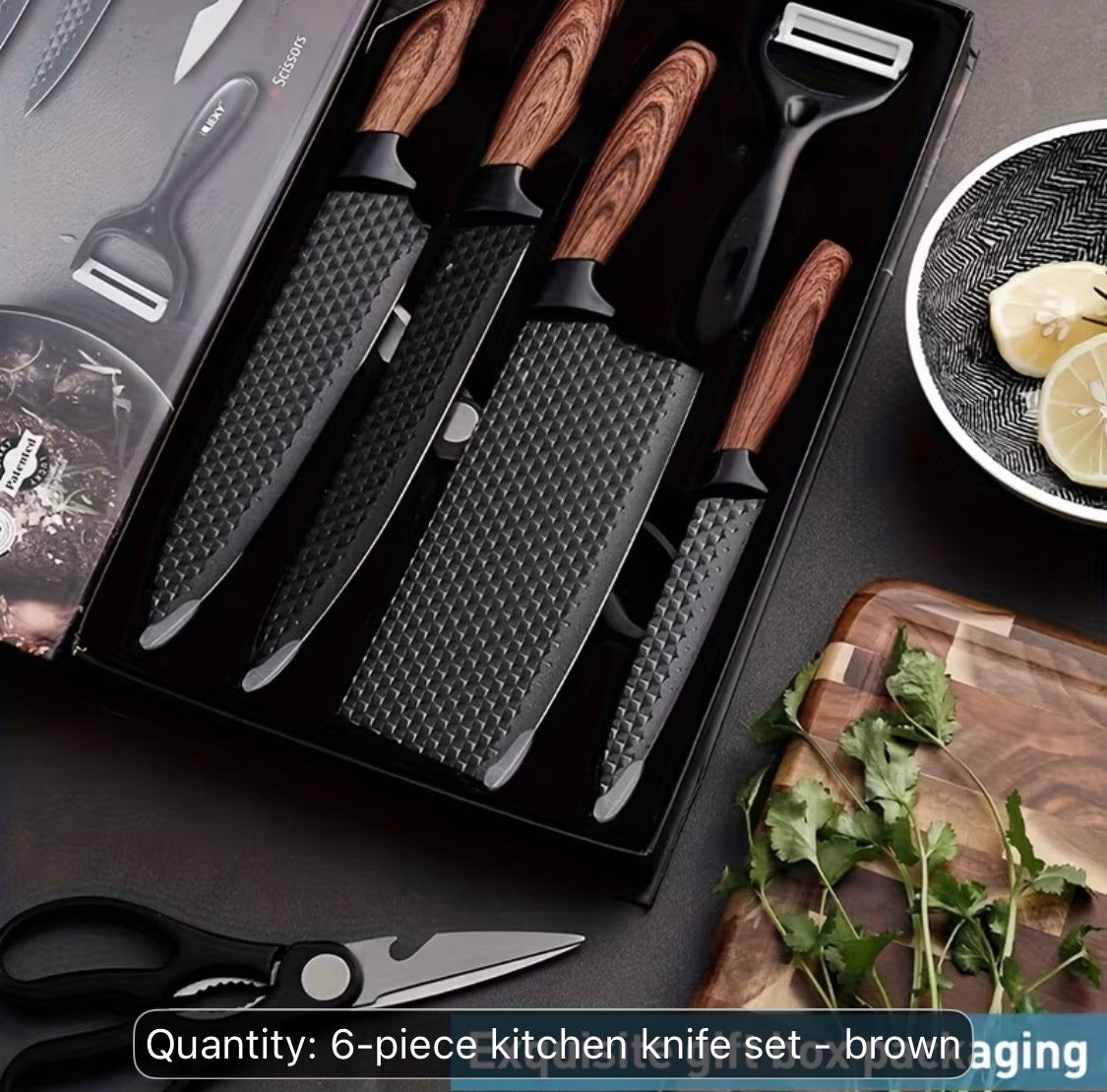 Professional 6-Piece Non-Stick Stainless Steel Kitchen Knife Set