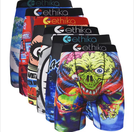 4 Random ETHIKA Men's Boxer Briefs.