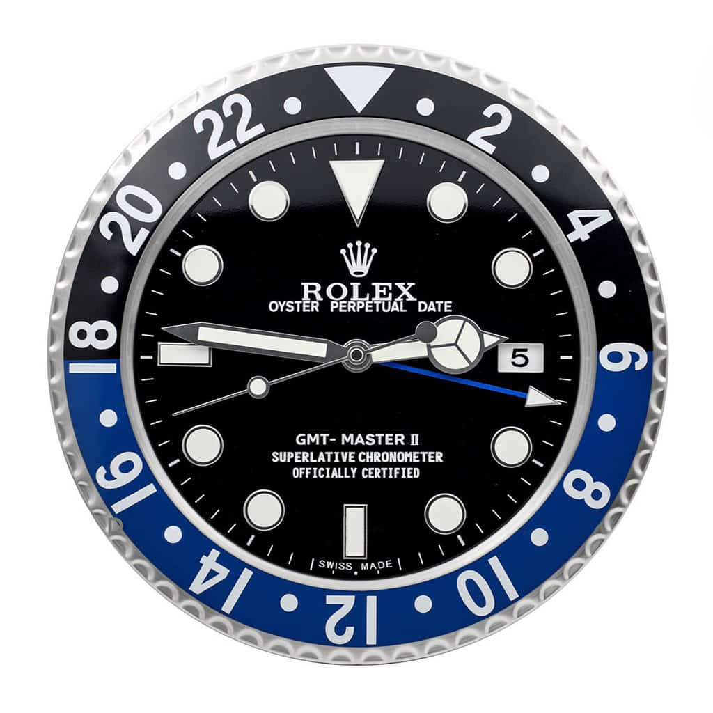 Submariner Style Black Dial Wall Clock | Silent Sweep Quartz Timepiece