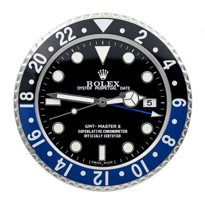 Submariner Style Black Dial Wall Clock | Silent Sweep Quartz Timepiece