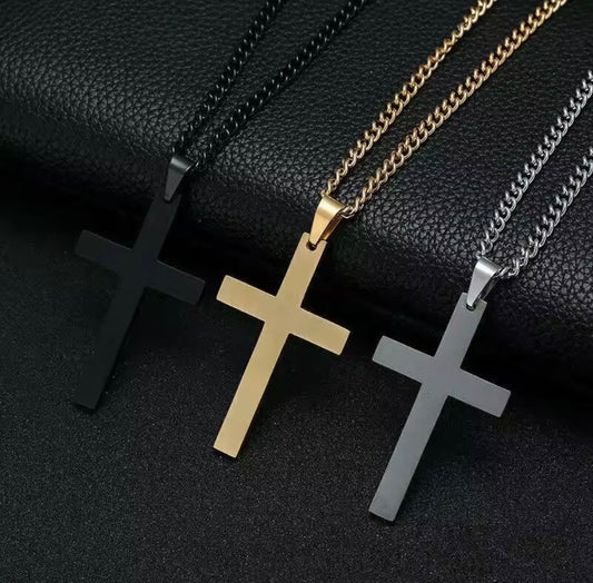 Religion Christian Simple Necklace for Women and Men Cross Pendant Chain.
