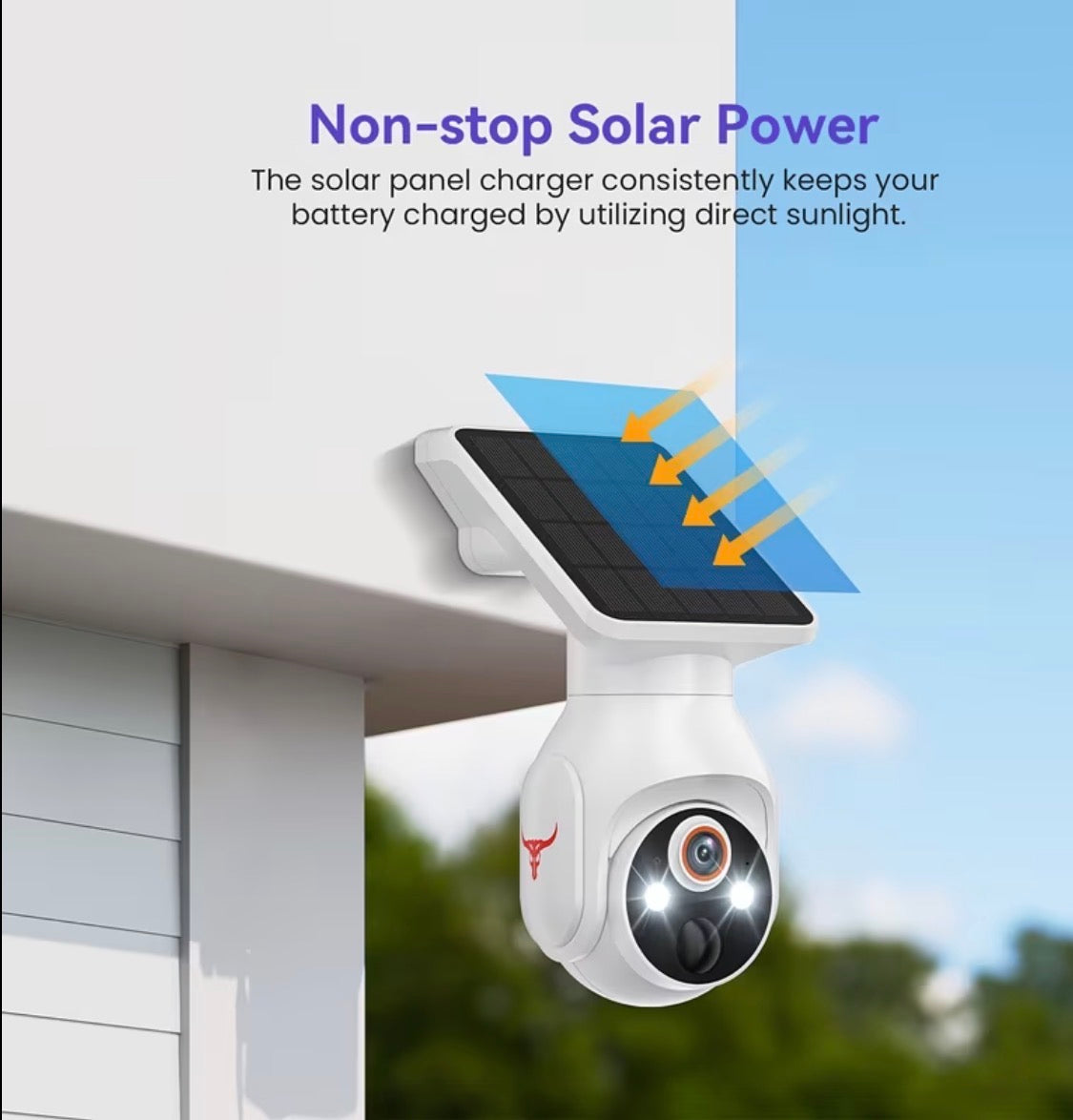 1080P Solar Security Cameras Wireless Outdoor, 360° View Pan/Tilt, 2.4Ghz WiFi Outside, Color Night Vision, Real-Time Alerts, Cloud Storage, 2-Way Audio