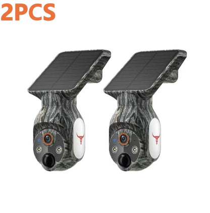 1080P Solar Security Cameras Wireless Outdoor, 360° View Pan/Tilt, 2.4Ghz WiFi Outside, Color Night Vision, Real-Time Alerts, Cloud Storage, 2-Way Audio
