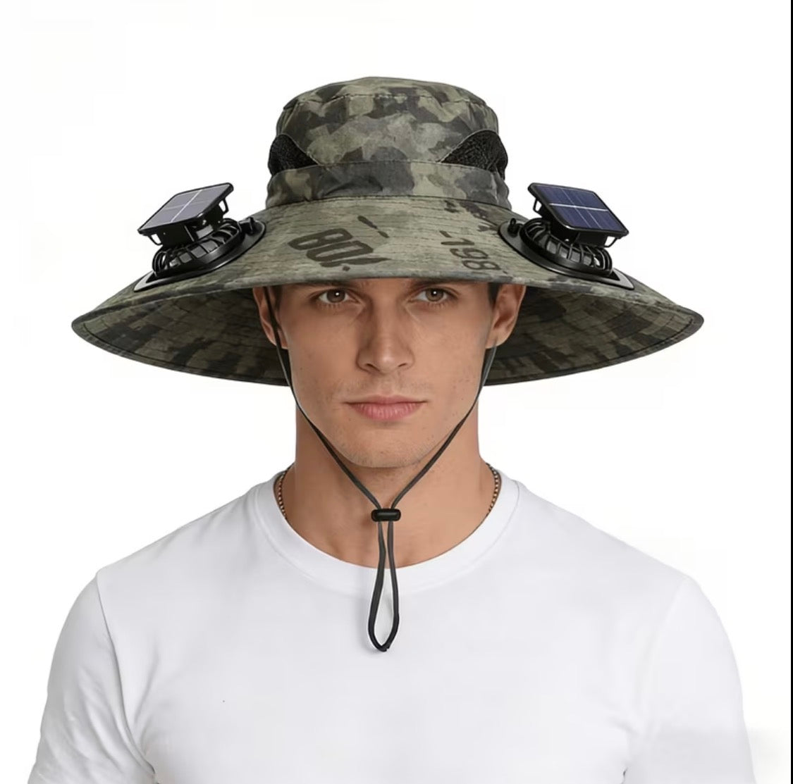 Wide-brimmed Sun Hat with Solar Fan, Suitable for Outdoor Activities Such As Fishing, Beach, Hiking, Etc.