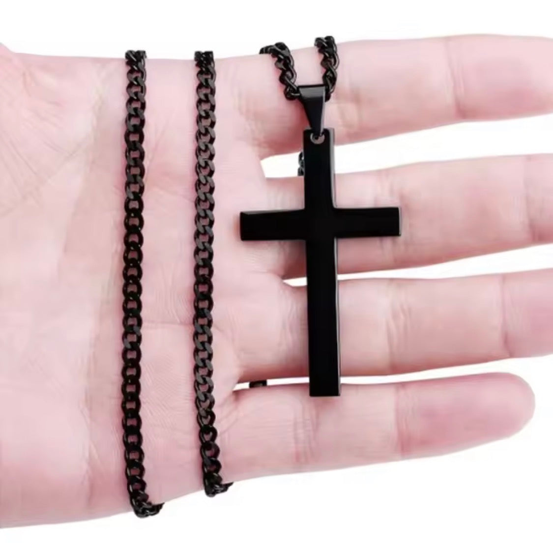 Religion Christian Simple Necklace for Women and Men Cross Pendant Chain.