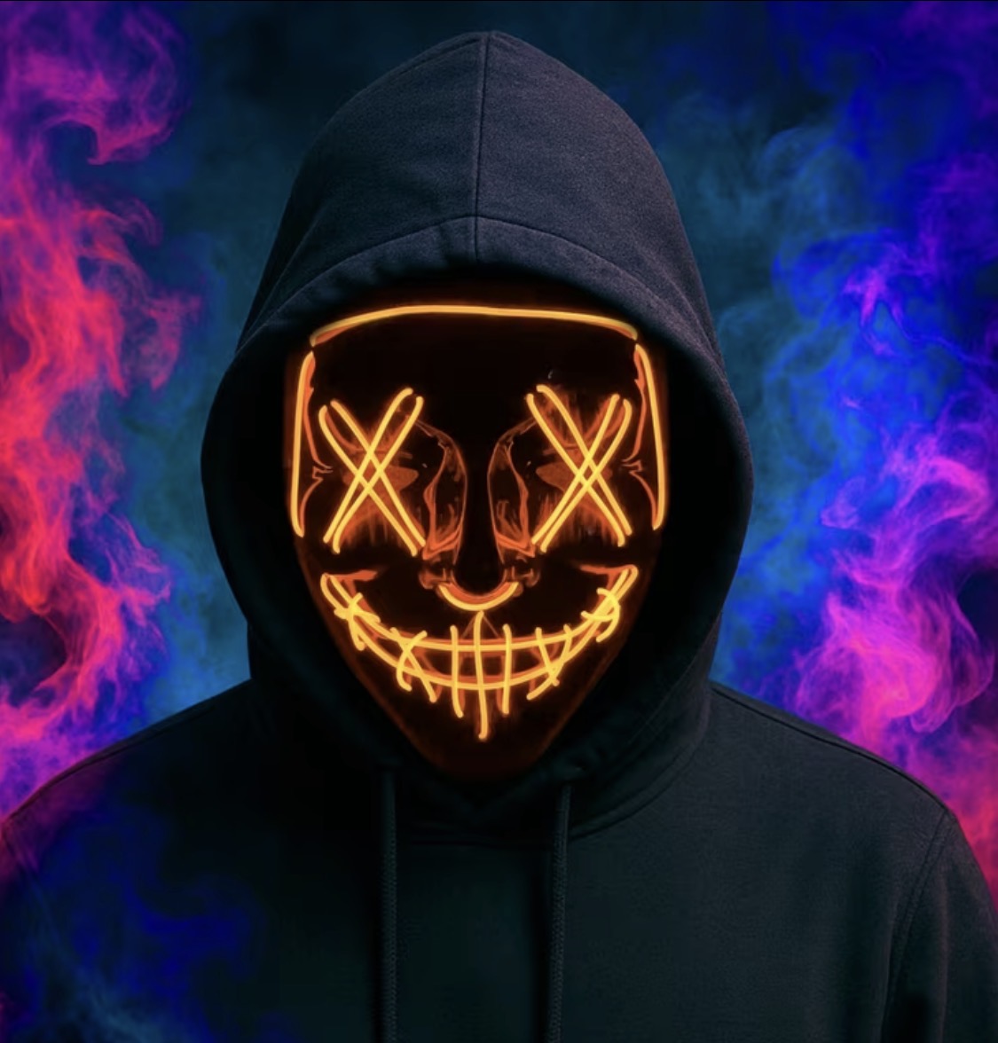Light Up LED Purge Mask with 3 Lighting Modes