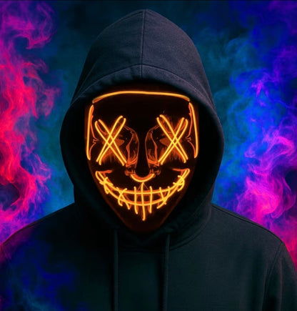 Light Up LED Purge Mask with 3 Lighting Modes