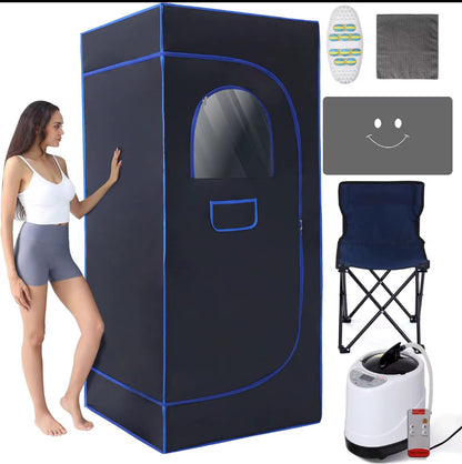 Portable Sauna Tent with 2.6L Steamer - Foldable Full-Body Steam Sauna