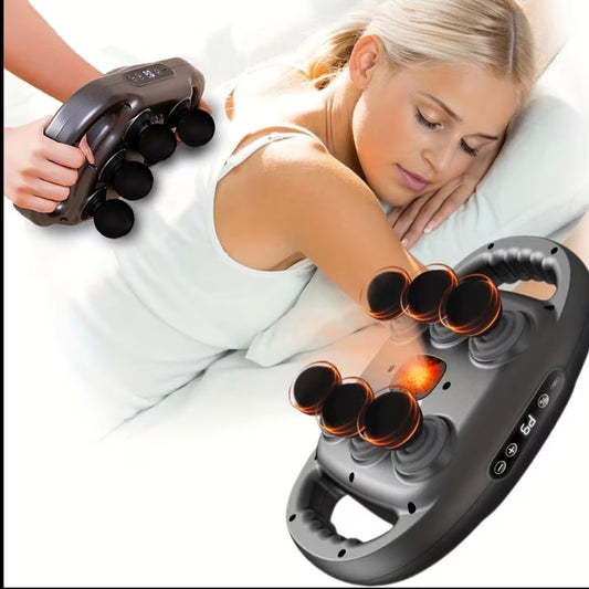 Handheld Tapping Massage Gun, 6-head Deep Tissue Massager, Multi-head Vibration Massager.