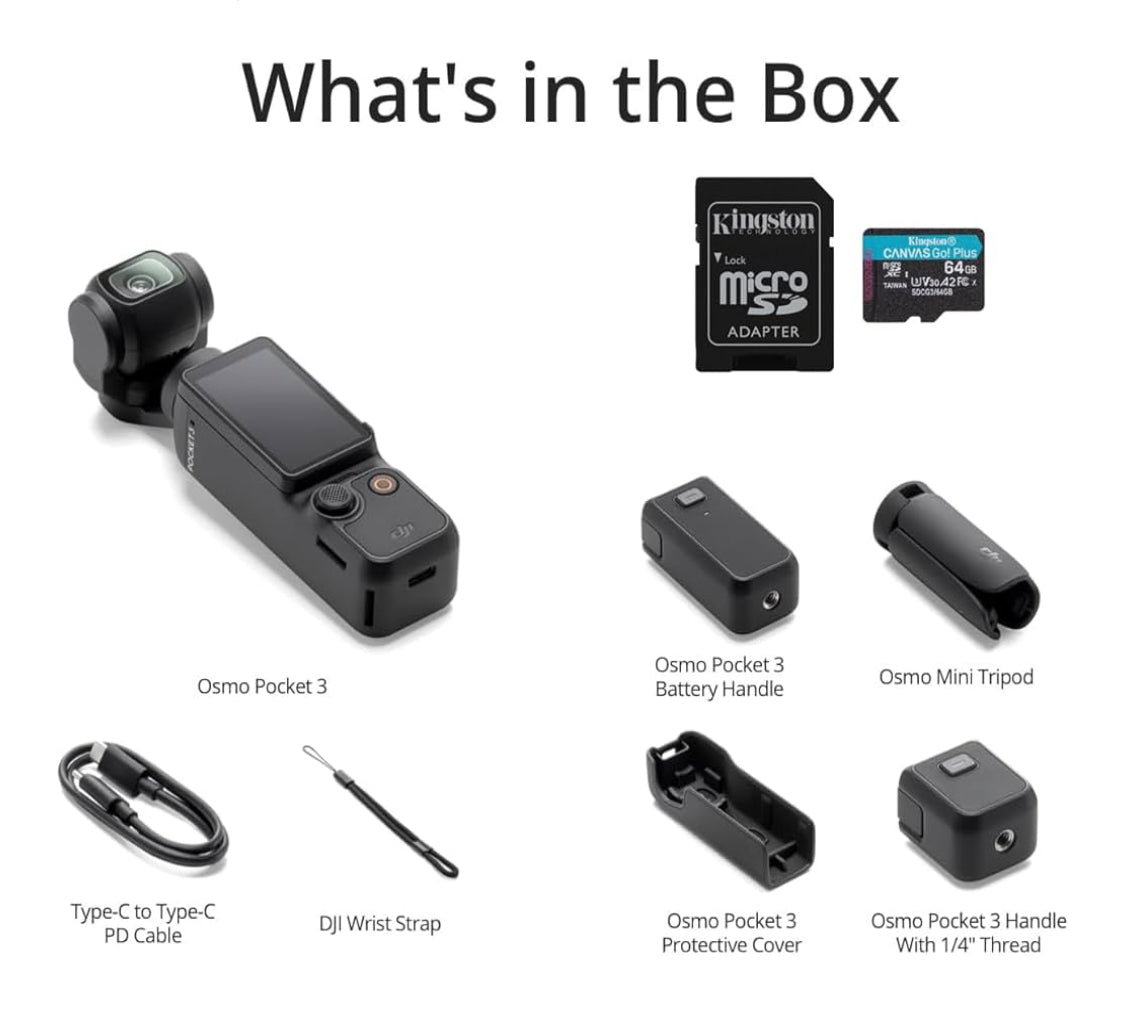 DJI Osmo Pocket 3 Camera Creator Combo 9.4MP Black