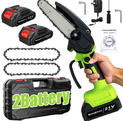 Portable Wireless 6-Inch Wireless Electric Saw with 2 Batteries Charger